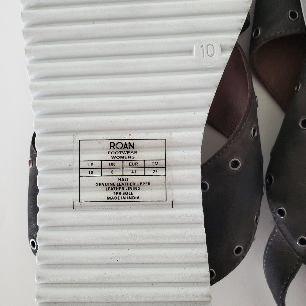 ROAN by BED STU Sz 10 HALI Criss Cross Leather Upper Platform Sandals Buckle - Picture 11 of 14